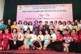 Chào mừng Đại hội Thể thao Đông Nam Á lần thứ 31 Công đoàn cơ quan Hội LHPN Hà Nội: Đặc sắc, ấn tượng hội thi “Khiêu vũ thể thao” năm 2022