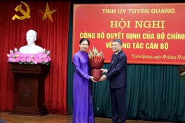 Đồng chí Hà Thị Nga được điều động, chỉ định giữ chức Bí thư Tỉnh ủy Tuyên Quang