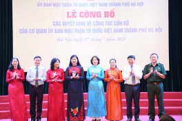 Công bố quyết định về công tác cán bộ Cơ quan Ủy ban MTTQ Việt Nam thành phố Hà Nội