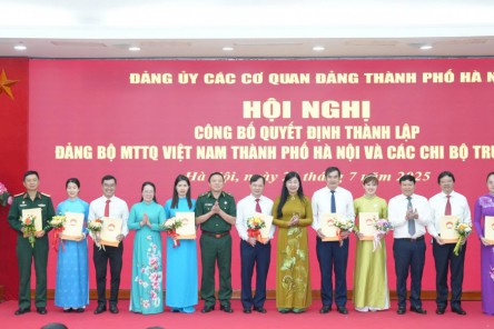 Thành lập Đảng bộ MTTQ Việt Nam thành phố Hà Nội với 36 Chi bộ trực thuộc