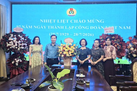 Hội LHPN Hà Nội: Thăm, chúc mừng LĐLĐ Thành phố nhân Ngày thành lập Công đoàn Việt Nam